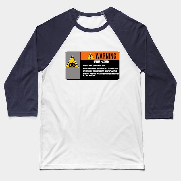 Gamer Hazard Baseball T-Shirt by Idea Warehouse